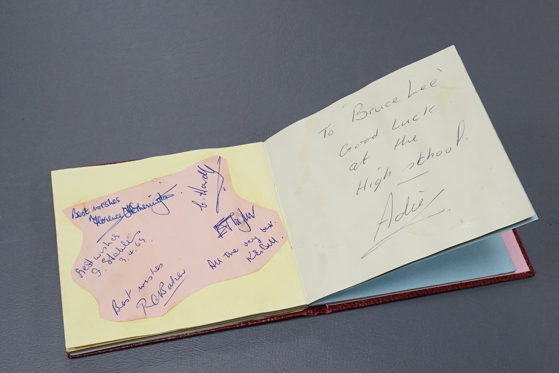 A 1960s autograph book including a page with all four The Beatles signatures, all in contrasting ball point pen, together with a number of other signatures later in the album, following a number of blank leaves, includin